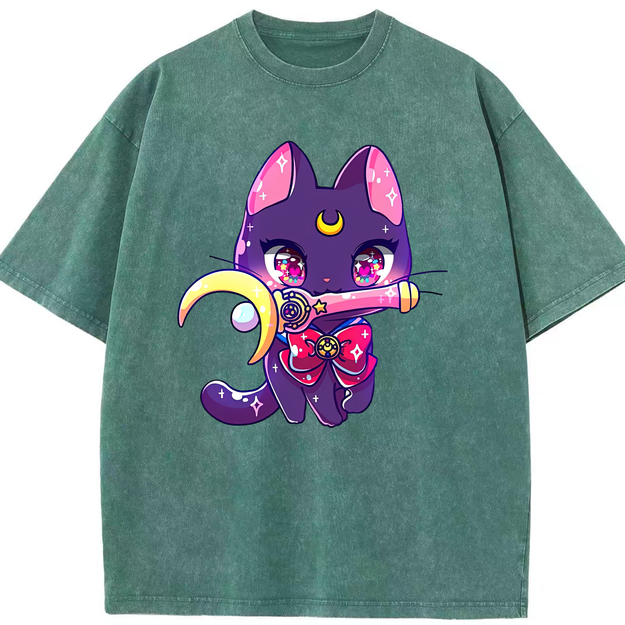 （画像用） 美少女戦士セーラームーン Sailor Moon 綿100% ヴィンテージ風 半袖Tシャツ（フロントプリント）